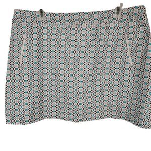 Ruby Rd Womens SZ 20W Geometric Print Skort Turquoise Black Diamond Golf Core